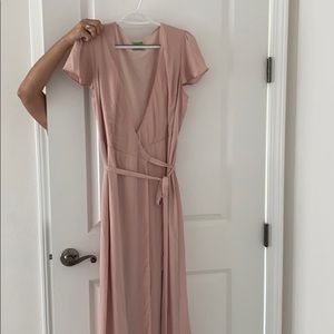 Show me your mumu flutter sleeve dusty blush dress